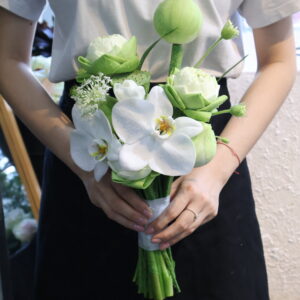 Hoa cưới hoa sen mix lan