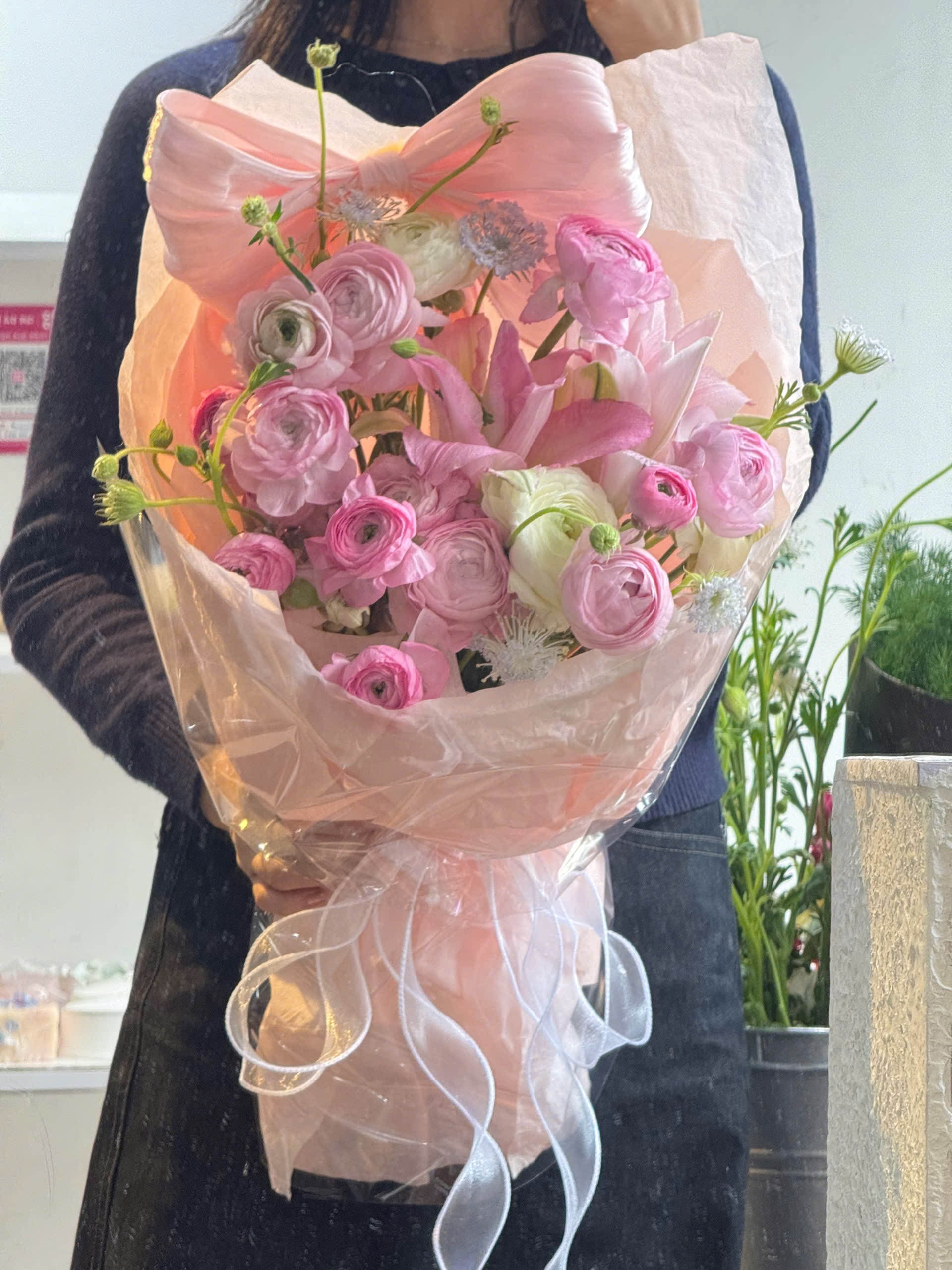 Bó hoa ly mix mao lương hồng